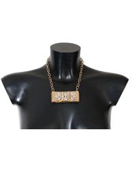 Dolce & Gabbana - Elegant Gold Crystal Statement Choker - Lyst