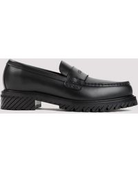 Off-White c/o Virgil Abloh - Black Military Leather Loafers - Lyst
