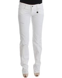 CoSTUME NATIONAL - White Cotton Slim Fit Denim Bootcut Jeans - Lyst