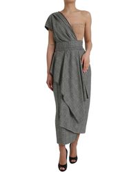 Dolce & Gabbana - Layered One Shoulder Maxi Dress - Lyst