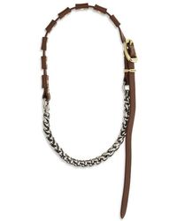 Miu Miu - Brown Calf Leather Bos Taurus Necklace - Lyst