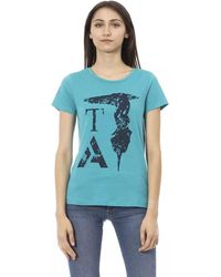 TRUSSARDI ACTION - Light Blue Cotton T - Lyst