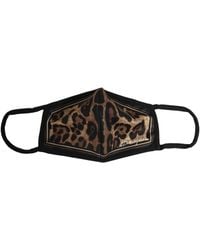 Dolce & Gabbana - Brown Black Leopard Print Elastic Ear Strap Face Mask - Lyst