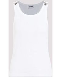 Jean Paul Gaultier - White Cotton Ribbed Tank Top - Lyst
