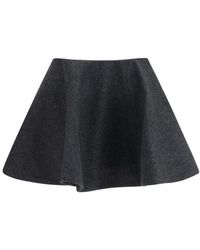 Ganni - Gray Wool Oves Aries Midi Skirt - Lyst