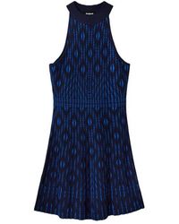 Desigual - Short Geometric Knit Dress - Lyst