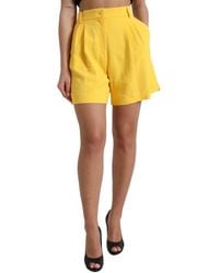Dolce & Gabbana - Viscose High Waist Bermuda Shorts - Lyst