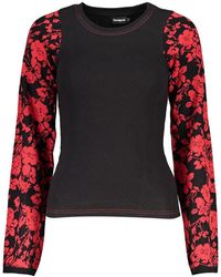 Desigual - Chic Crew Neck Sweater With Contrast Details - Lyst