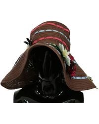 Dolce & Gabbana - Elegant Floppy Floral Wide Brim Hat - Lyst