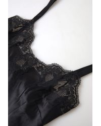 Dolce & Gabbana - Black Lace Silk Sleepwear Camisole Top Underwear - Lyst