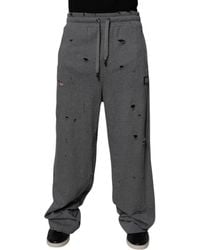 Dolce & Gabbana - Distressed Sweatpants Relaxed Fit - Lyst