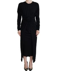 Dolce & Gabbana - Elegant Sheath Wrap Dress With Long Sleeves - Lyst