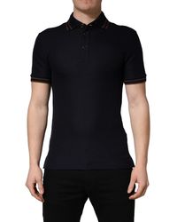 Dolce & Gabbana - Dark Silk Short Sleeve Polo T-Shirt - Lyst