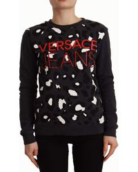 Versace - Leopard Long Sleeves Pullover Sweater Cotton - Lyst
