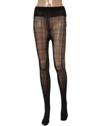 Dolce & Gabbana - Black Nylon Tartan Pattern Tights Stockings Socks - Lyst