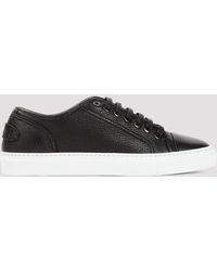 Brioni - Black Grained Leather Sneakers - Lyst