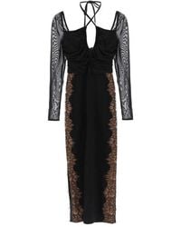 Self-Portrait - Self Portrait Midi Dress With Cut-out - Lyst