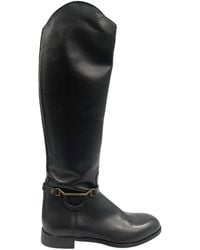 Borbonese - Black Leather Boot - Lyst