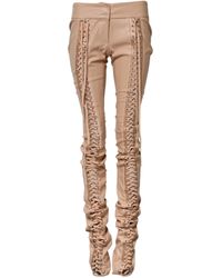 Dolce & Gabbana - Laceup Leather Pants - Lyst