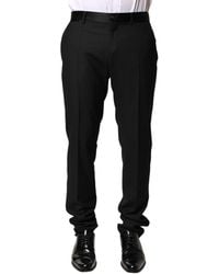 Dolce & Gabbana - Wool Mid Waist Dress Trousers Pants Virgin Silk Polyester - Lyst