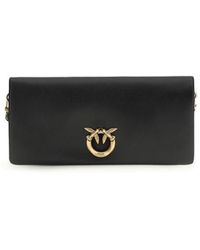 Pinko - Black Calf Leather Bos Taurus Clutch Bag - Lyst