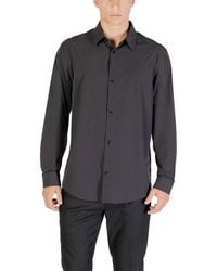 ARMANI EXCHANGE - Black Elastane Dress Shirt - Lyst