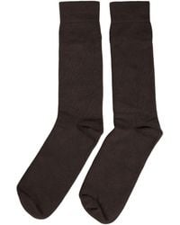 Dolce & Gabbana - Dark Brown Cotton Over The Calf Accessory Socks - Lyst