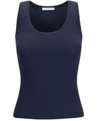 Max Mara - Blue Viscose Tank Tops - Lyst