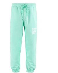 Pharmacy Industry - Emerald Cotton Trousers With Logo Detail - Lyst