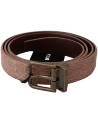 Dolce & Gabbana - Exotic Skin Buckle Leather Belt - Lyst