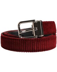 Dolce & Gabbana - Velvet Leather Metal Buckle Belt Calf - Lyst