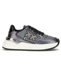 Pinko - Gray Calf Leather Bos Taurus Athletic Sneakers - Lyst