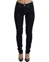 Acht - Dark Blue Low Waist Slim Fit Denim Jeans - Lyst