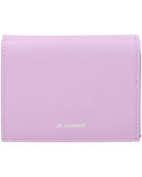 Jil Sander - Pink Leather Wallet - Lyst
