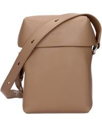 Jil Sander - Brown Leather Crossbody Bag - Lyst