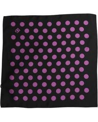 Dolce & Gabbana - Purple Black Polka Dot Square Foulard Scarf - Lyst