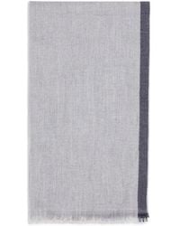 Brunello Cucinelli - Gray Cashmere Scarf - Lyst