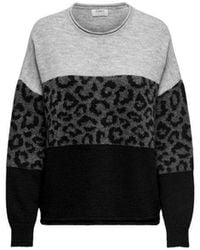 ONLY - Gray Marabou Sweatshirt - Lyst