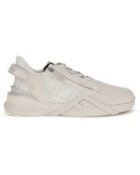 Fendi - White Calf Leather Bos Taurus Athletic Sneakers - Lyst