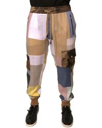Dolce & Gabbana - Multicolor Patchwork Jogger Sweatpants Pants - Lyst