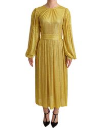 Dolce & Gabbana - Chainmail Midi Dress Long Sleeve - Lyst