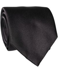 Dolce & Gabbana - Black Satin 100% Silk Adjustable Tied Necktie Tie - Lyst