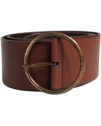 Dolce & Gabbana - Leather Wide Waist Metal Round Belt - Lyst