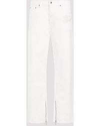 Off-White c/o Virgil Abloh - White Cotton 90s Logo Skate Raw Jeans - Lyst