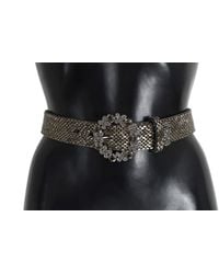 Dolce & Gabbana - Dolce Gabbana Crystal Buckle Sequined Waist Belt - Lyst