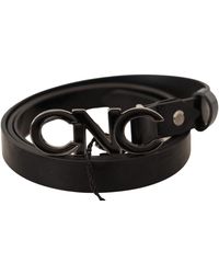 CoSTUME NATIONAL - Black Leather Letter Logo Buckle Belt - Lyst