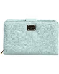 Dolce & Gabbana - Mint Green Leather Bifold Continental Clutch Wallet - Lyst