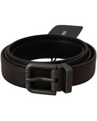 Dolce & Gabbana - Solid Leather Buckle Belt - Lyst