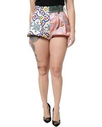 Dolce & Gabbana - Multicolor High Waist Hot Pants Shorts - Lyst