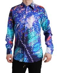Dolce & Gabbana - Luminarie Silk Slim Martini Shirt - Lyst